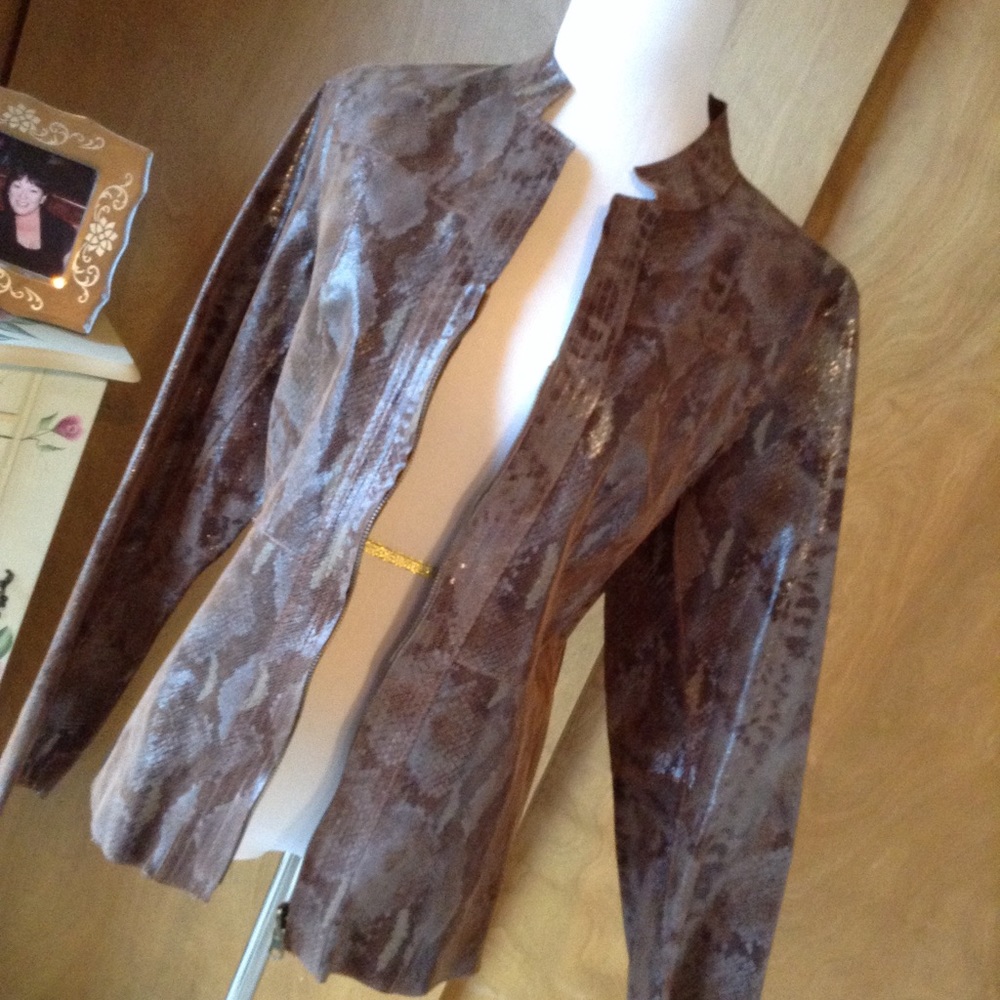 Reversible Reptile Leather & Rust Suede Jacket